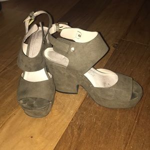 Suede platform heels